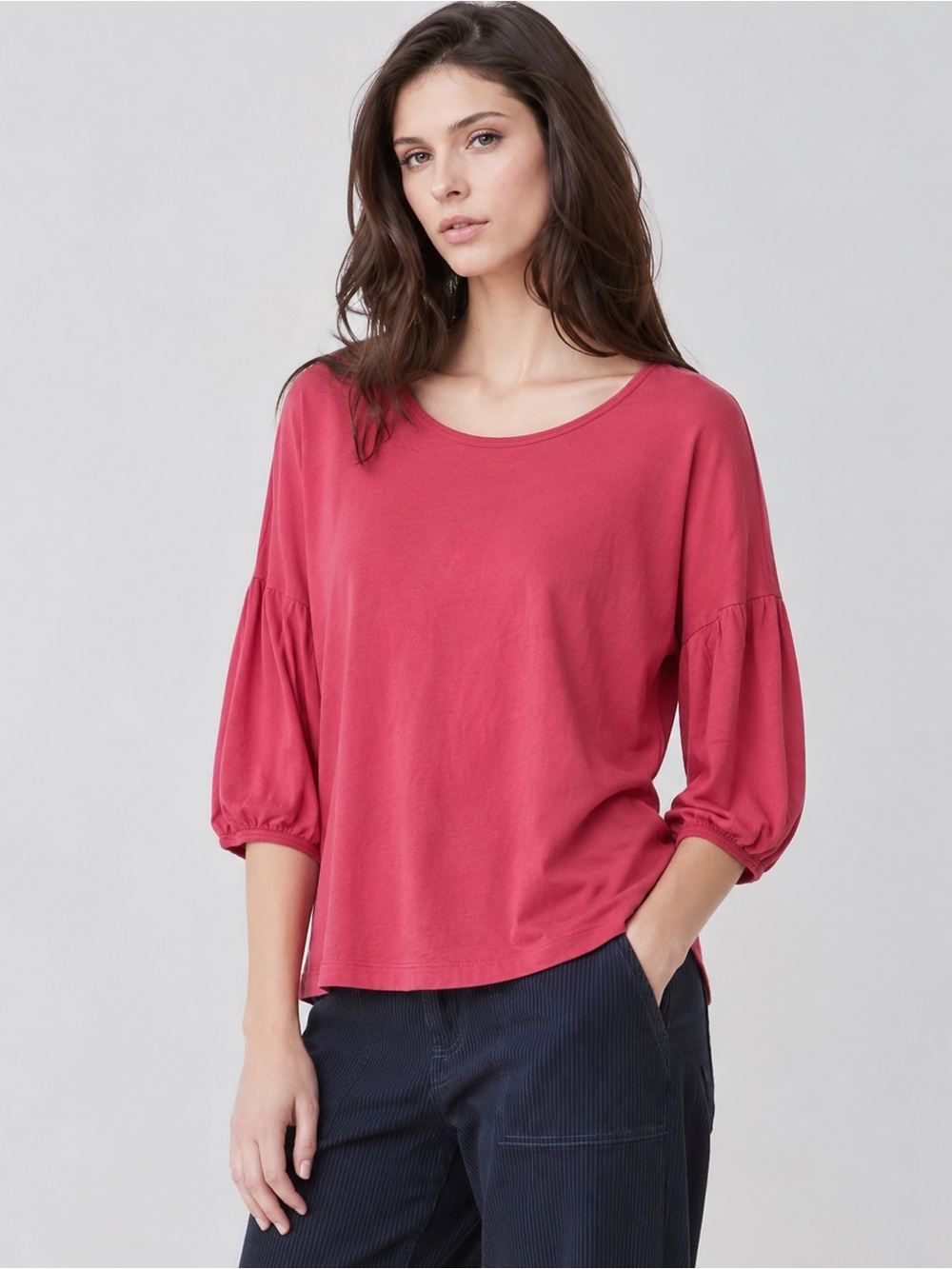 Prairie Underground Organic Cotton Balloon Sleeve Top Shirt Size Small 963